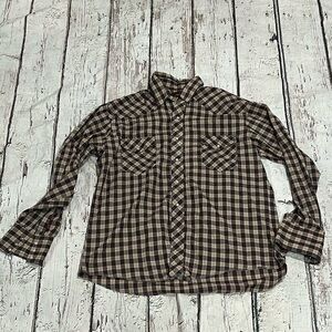 Vintage 80s Wrangler Plaid Longsleeve Button Down Pearl Snap Shirt